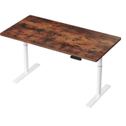Artiss Standing Desk Motorised Electric Dual Motor Height-adjustable 140cm Rustic Brown White