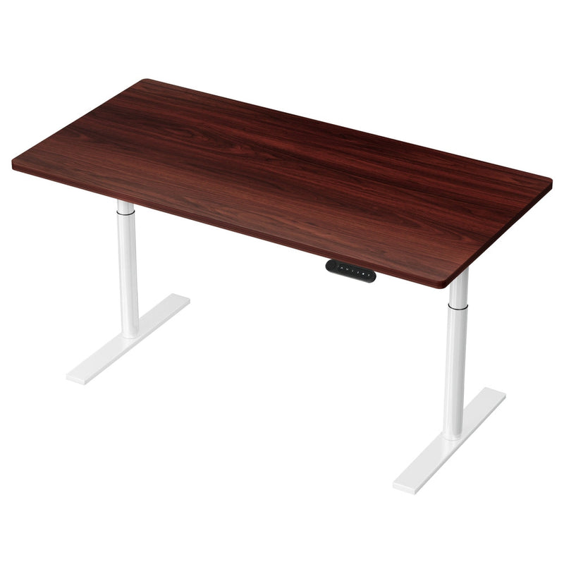 Artiss Standing Desk Motorised Electric Dual Motor Height-adjustable 140cm Walnut White