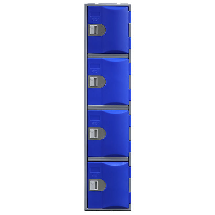 Steelco Heavy Duty HDPE Locker - Full Height Four Door Navy Blue