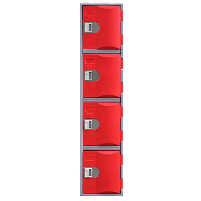 Steelco Heavy Duty HDPE Locker - Full Height Four Door Red