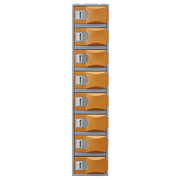 Steelco Heavy Duty HDPE Locker - Full Height Eight Door Coffee