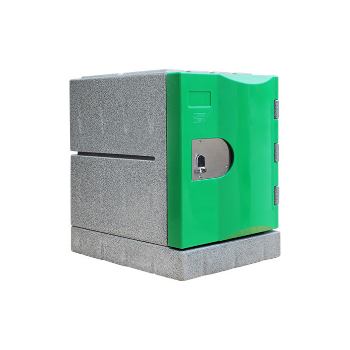 Steelco Heavy-Duty Water Resistant Locker Gen 1 Quarter Height - 460H x 388W x 520D Green Keylock
