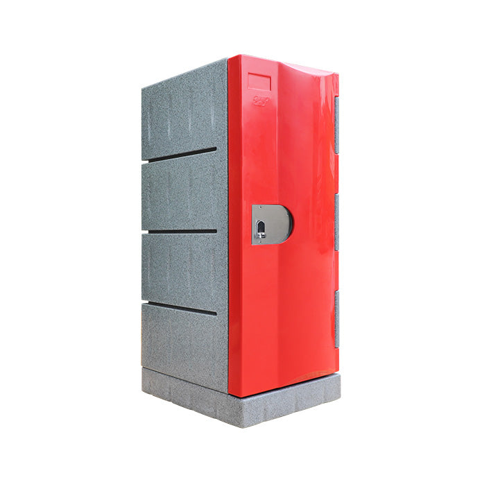 Steelco Heavy-Duty Water Resistant Locker Gen 1 Half Height - 910H x 388W x 520D Red Keylock