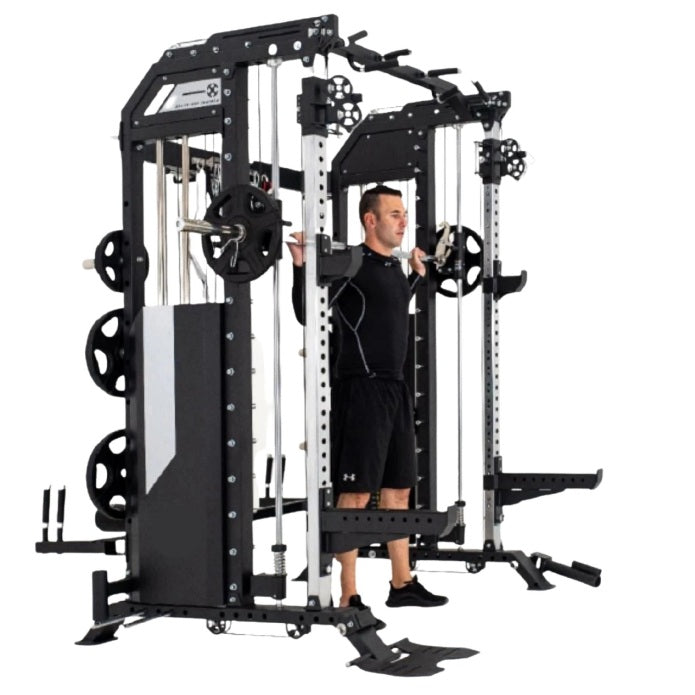 Rapid Motion - Commercial Smith Machine Power Rack And Functional Trainer 3 In 1