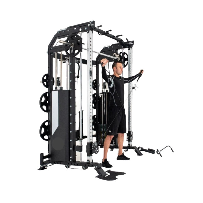 Rapid Motion - Commercial Smith Machine Power Rack And Functional Trainer 3 In 1
