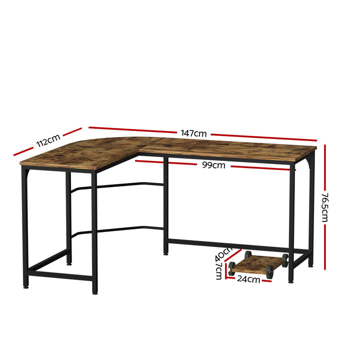 Artiss Corner Computer Desk L-Shape CPU Stand