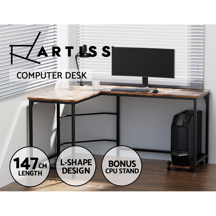 Artiss Corner Computer Desk L-Shape CPU Stand