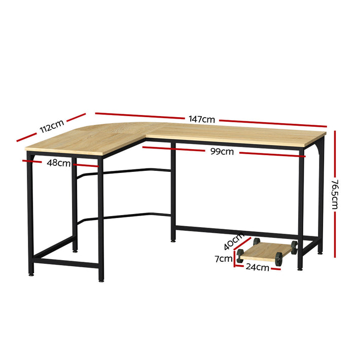 Artiss Corner Computer Desk L-Shape CPU Stand