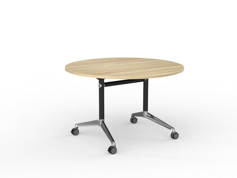Modulus Flip Table 1200mm Round Black Natural Oak