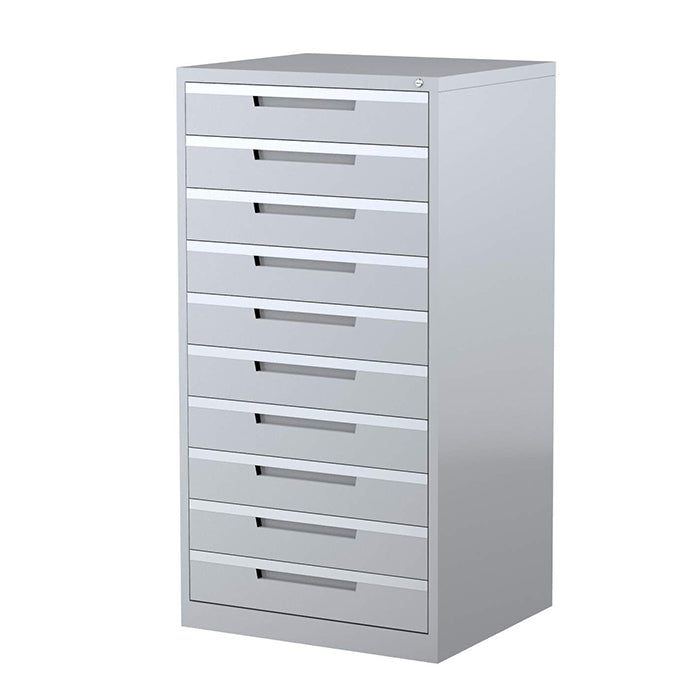 Steelco Drawer Multimedia Cabinet 10 Drawers Silver Grey