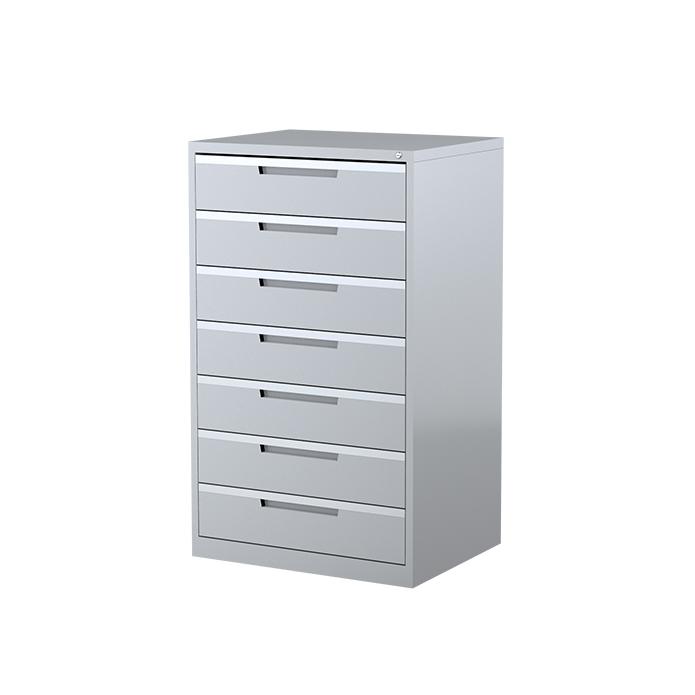 Steelco Drawer Multimedia Cabinet 7 Drawers Silver Grey