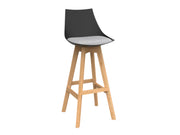 Luna Barstool with Oak Base Ash Grey Black