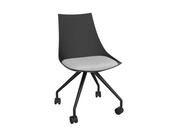 Luna Chair with Castor Base Black Ash Grey