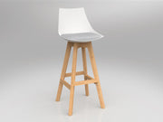 Luna Barstool with Oak Base Ash Grey White