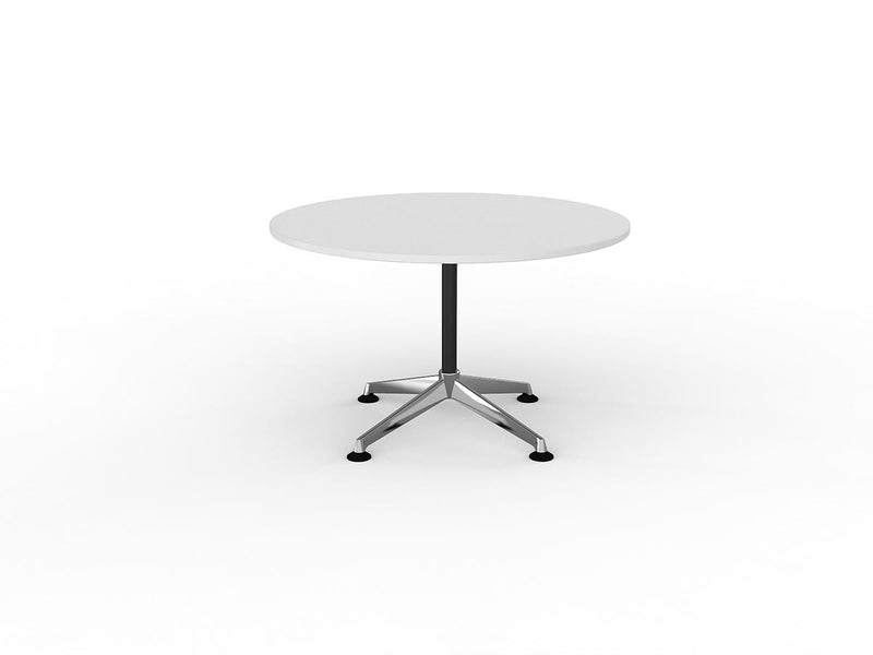 Modulus Fixed Leg round Meeting Table 1200mm Round White