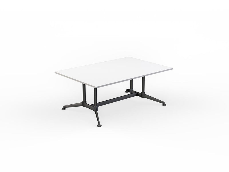 Modulus All Black Twin Post Collar leg Meeting Table 1800mmX1200mm White
