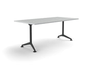 Modulus All Black Fixed Leg Meeting Table 1800mmX900mm White