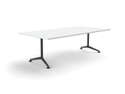 Modulus All Black Fixed Leg Meeting Table 2100mmX900mm White