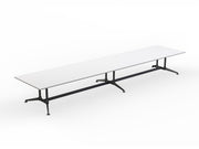 Modulus All Black Twin Post Collar leg Meeting Table 5400mmX1200mm White