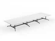 Modulus All Black Twin Post Collar leg Meeting Table 6000mmX1800mm White