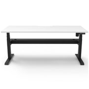 Rapidline Boost Light Single Sided Workstation With Cable Tray Without screen Natural White Black Satin