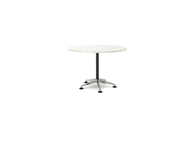 Modulus Fixed Leg round Meeting Table 900mm Round White