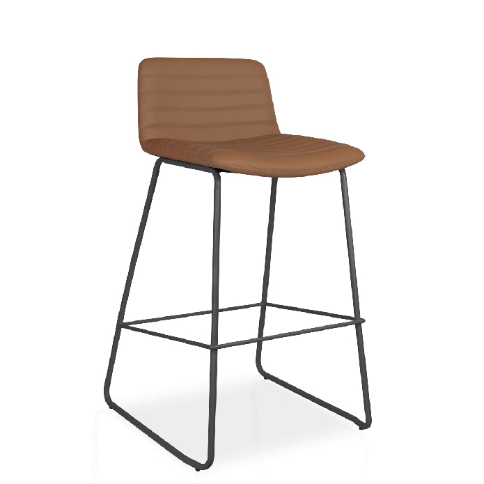 Pixel Bar Stool Amber PU Black P C