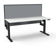 Rapidline Boost Light Single Sided Workstation 1500mm Without Cable Tray With Screen Natural White Black Satin