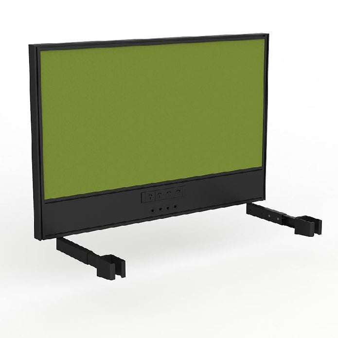 Studio Screen with Ducting for Agile Individual Desk Black Powdercoat Splice Green