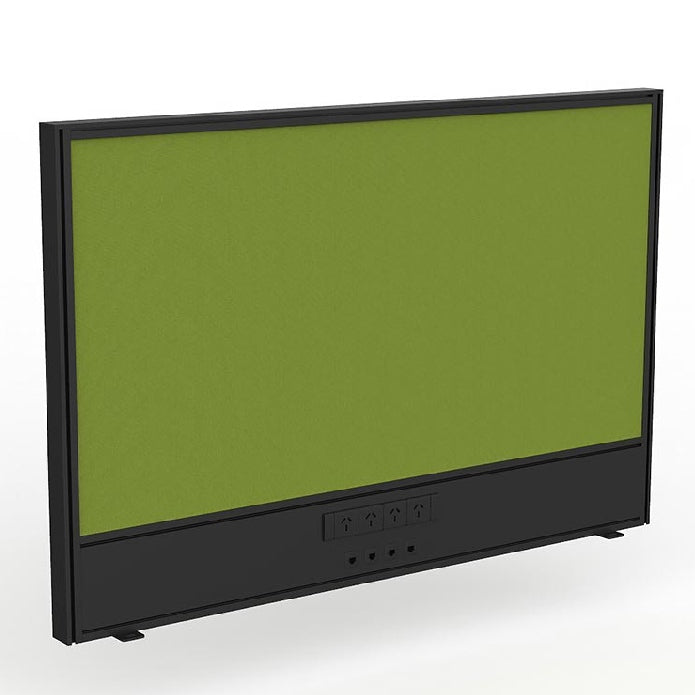 Studio Screen with Ducting for Agile Shared Desk Black Powdercoat Splice Green