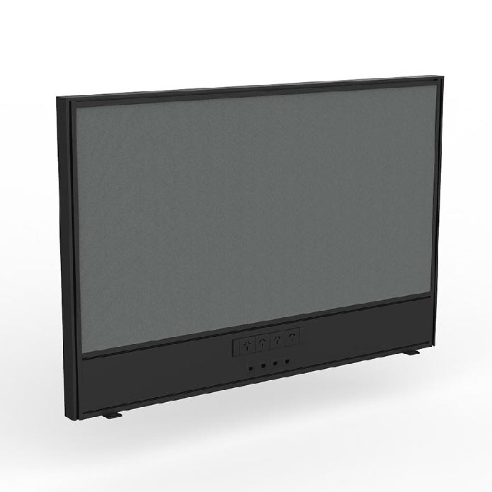 Studio Screen with Ducting for Agile Shared Desk Black Powdercoat Breathe Alloy Grey
