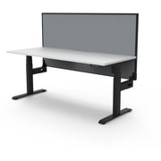Rapidline Boost Light Single Sided Workstation 1200mm Without Cable Tray With Screen Natural White Black Satin