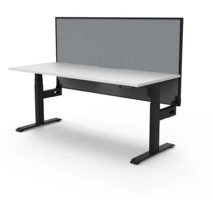 Rapidline Boost Light Single Sided Workstation 1200mm Without Cable Tray With Screen Natural White Black Satin