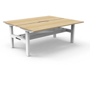 Rapidline Boost Static Back to Back Workstation Natural Oak white Satin With Cable Tray Without Screen