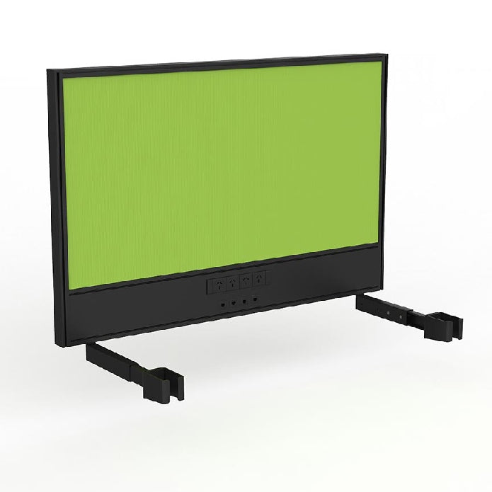 Studio Screen with Ducting for Agile Individual Desk Black Powdercoat Breathe Lime Green