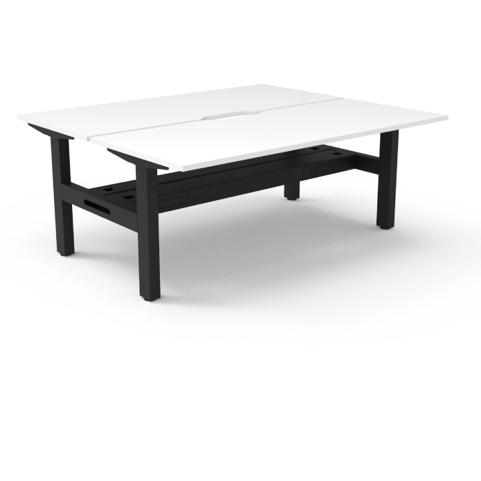 Rapidline Boost Static Back to Back Workstation 1200mmX750mm Natural White Black Satin With Cable Tray Without Screen