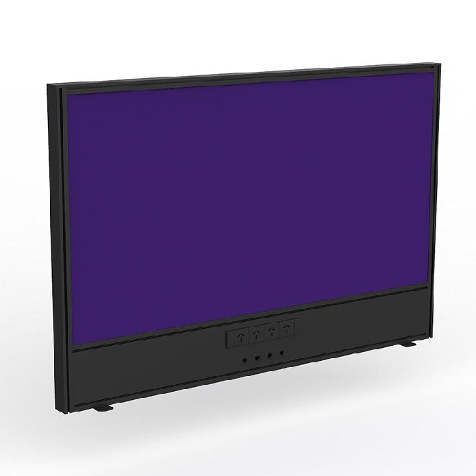 Studio Screen with Ducting for Agile Shared Desk Black Powdercoat Breathe Plum