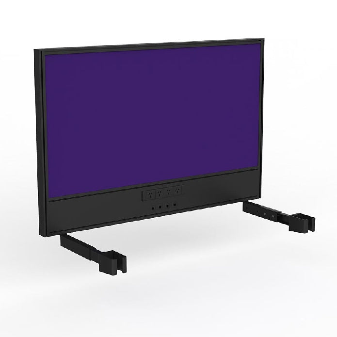 Studio Screen with Ducting for Agile Individual Desk Black Powdercoat Breathe Plum
