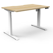 Rapidline Boost Light Single Sided Workstation Without Cable Tray Without Screen Natural Oak White Satin
