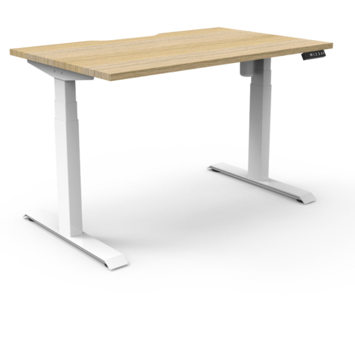 Rapidline Boost Light Single Sided Workstation Without Cable Tray Without Screen Natural Oak White Satin