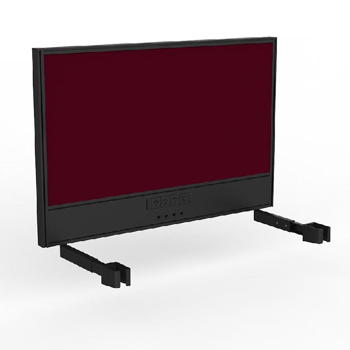 Studio Screen with Ducting for Agile Individual Desk Black Powdercoat Breathe Ruby Red