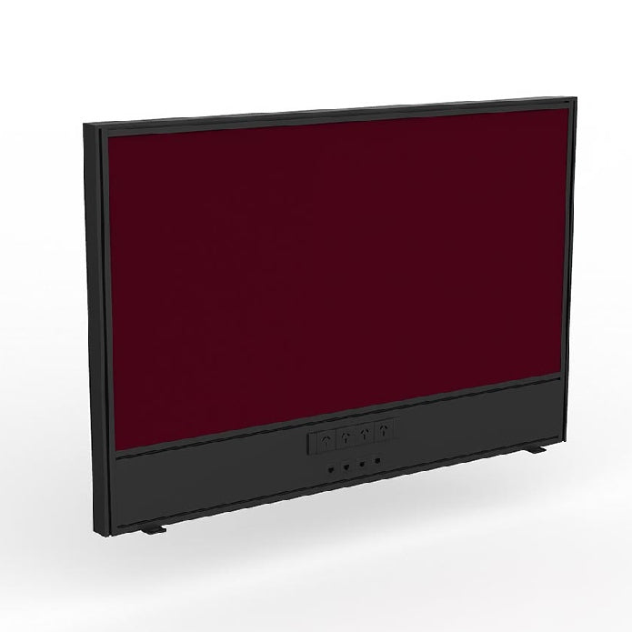 Studio Screen with Ducting for Agile Shared Desk Black Powdercoat Breathe Ruby Red