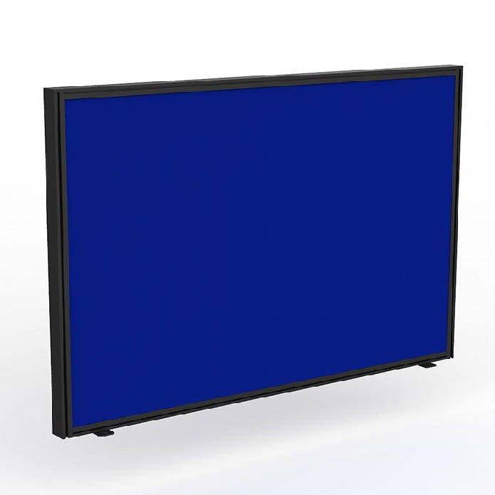 Studio Screen for Agile Shared Desk Black Powdercoat Breathe Royal Blue