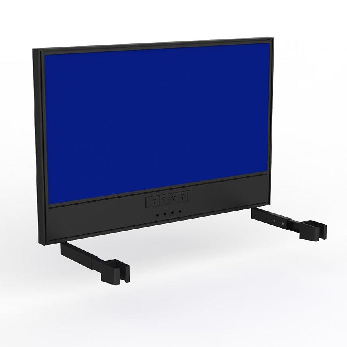 Studio Screen with Ducting for Agile Individual Desk Black Powdercoat Breathe Royal Blue
