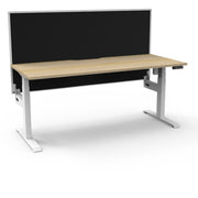Rapidline Boost Light Single Sided Workstation Without Cable Tray With Screen Natural Oak White Satin