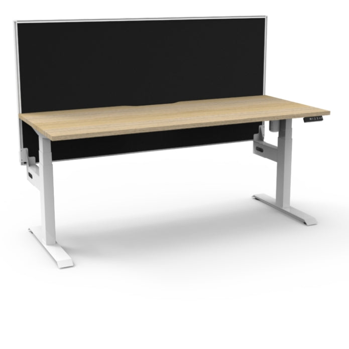 Rapidline Boost Light Single Sided Workstation Without Cable Tray With Screen Natural Oak White Satin