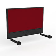 Studio Screen with Ducting for Agile Individual Desk Black Powdercoat Splice Red
