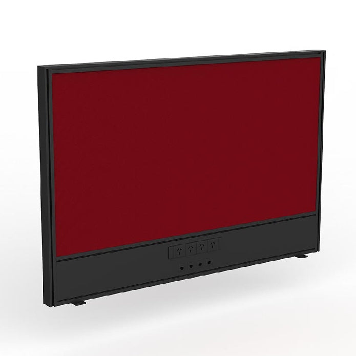 Studio Screen with Ducting for Agile Shared Desk Black Powdercoat Splice Red