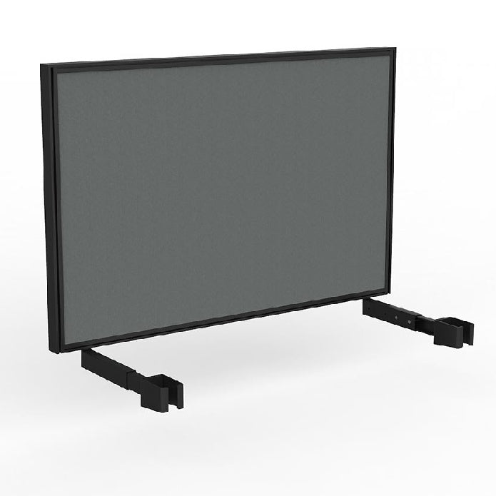 Studio Screen for Agile Individual Desk with Black Powdercoat Frame Black Powdercoat Breathe Alloy Grey