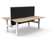 Rapidline Boost Static Back to Back Workstation Natural Oak With Screen
